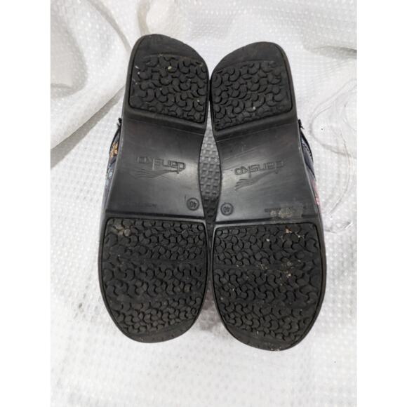 DANSKO! ULTRA COMFORT PATENT LEATHER FLORAL PINK, BLUE, AQUA, BLACK CLOGS!SZ 9.5 - Picture 8 of 9